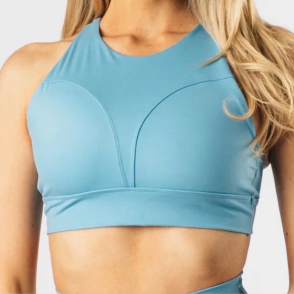 Alphalete Alphalux Alto Bra in Carolina Blue Size Medium